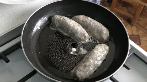 The chef prepares deer meat cutlets.  healthy food concept Stock Footage 155067333