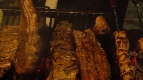 The chef prepares a delicious dinner in the restaurant for a large company Stock Footage 139094574