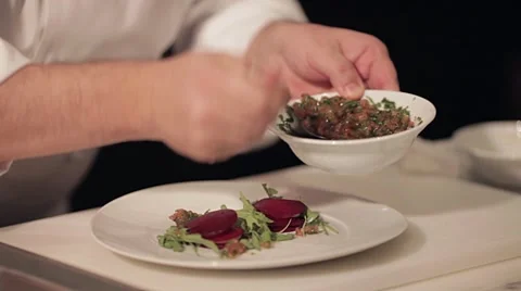 The Chef prepares a dish Stock Footage 63825781