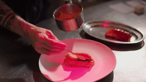 Chef Prepares Dish With Fried Octopus. 스톡 동영상 275527601