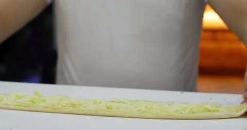 The chef prepares the dough for the bread Stock Footage 253542852