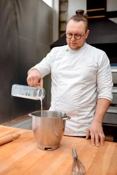 The chef prepares dough Stock Photos
