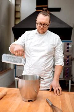 The chef prepares dough Stock Photos