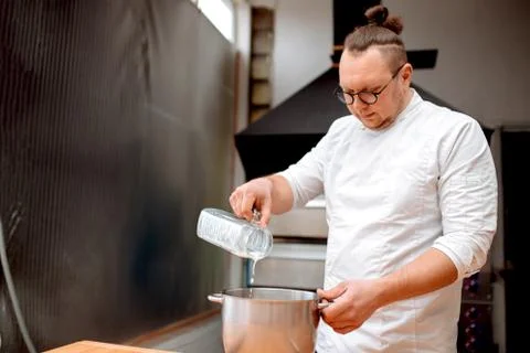 The chef prepares dough Stock Photos