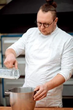 The chef prepares dough Stock Photos