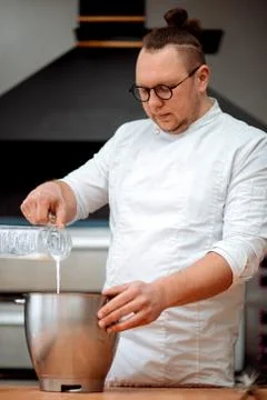 The chef prepares dough Stock Photos