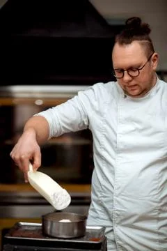 The chef prepares dough Stock Photos