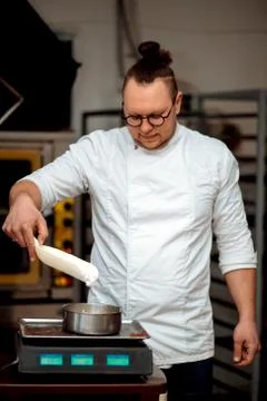 The chef prepares dough Stock Photos
