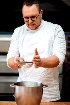 The chef prepares dough Stock Photos