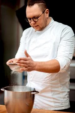 The chef prepares dough Stock Photos