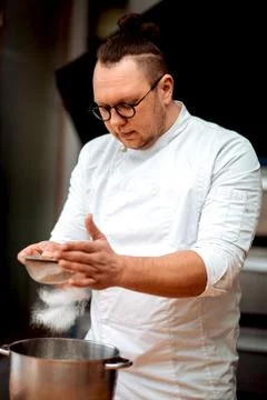 The chef prepares dough Stock Photos