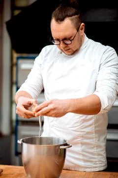 The chef prepares dough Stock Photos