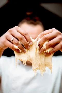 The chef prepares dough Stock Photos