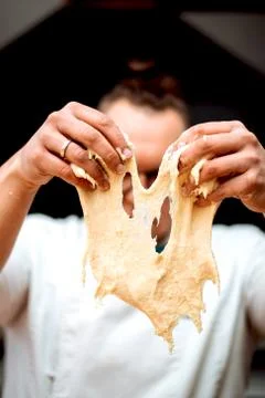The chef prepares dough Stock Photos