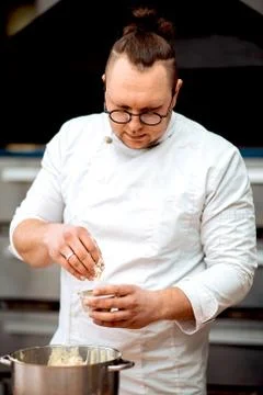 The chef prepares dough Stock Photos