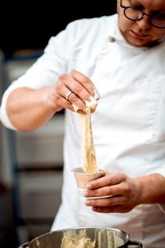 The chef prepares dough Stock Photos