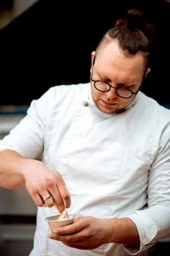The chef prepares dough Stock Photos