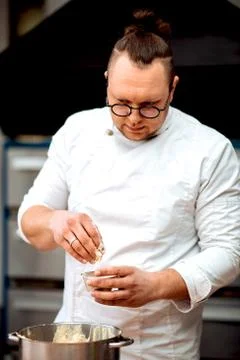 The chef prepares dough Stock Photos