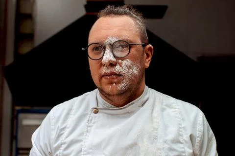 The chef prepares dough Stock Photos