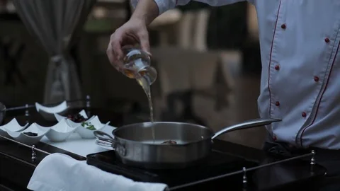 The chef prepares the Foie gras Stock Footage 79798902
