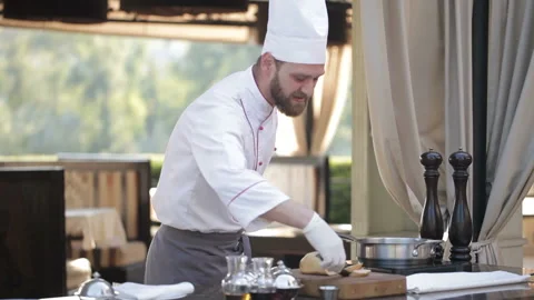 The chef prepares the Foie gras Stock Footage 107489579
