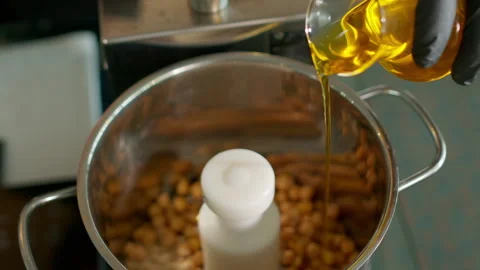The chef prepares the hummus Stock Footage 136999127