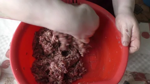 The chef prepares minced deer cutlets Video stock 156677542