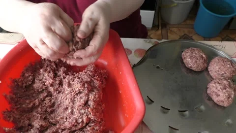 The chef prepares minced deer cutlets Video stock 156677874
