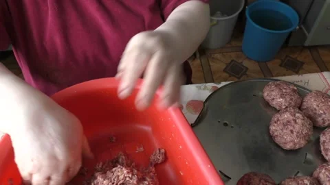 The chef prepares minced deer cutlets Video stock 156677934