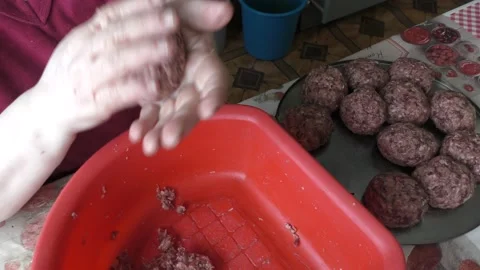 The chef prepares minced deer cutlets Video stock 156678012