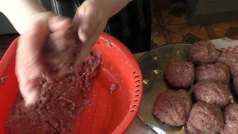 The chef prepares minced meat cutlets Stock Footage 164038105