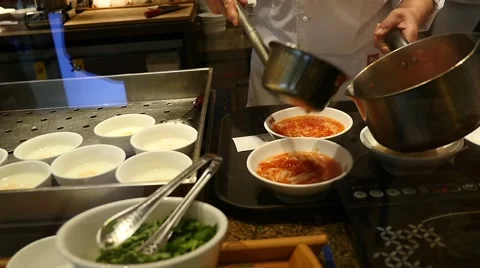 Chef prepares the noodles Stock Footage 53289866