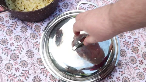 The chef prepares pasta dishes Stock Footage 135926296