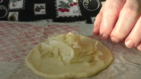 The chef prepares pies with cabbage Stock Footage 164360281