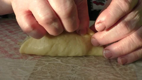 The chef prepares pies with cabbage Stock Footage 167105913