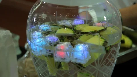 Chef. Prepares pineapple water Stock Footage 102185016