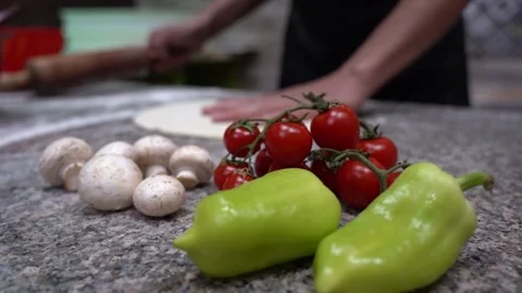 The chef prepares pizza dough Stock Footage 135311222