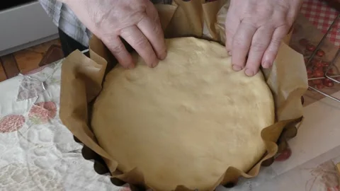 The chef prepares a raspberry pie Stock Footage 164347687