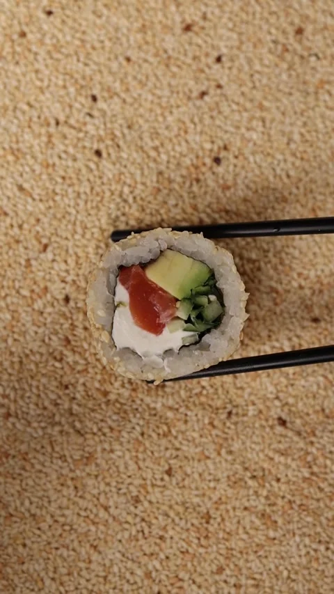 Chef prepares rolls and sushi in the kitchen Stock Footage 266801052
