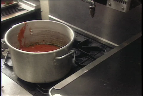 Chef prepares sauce - 2shot Stock Footage 145310