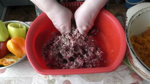 The chef prepares stuffed peppers Stock Footage 162715891
