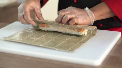 Chef Prepares Sushi 2 Stock Footage 74596880