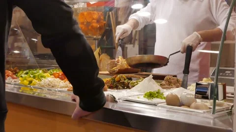 Chef Prepares Takeout in Restaurant Stock Footage 57362599