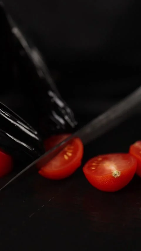 The chef prepares a vegetable dish. Close-up Stock Footage 265671814