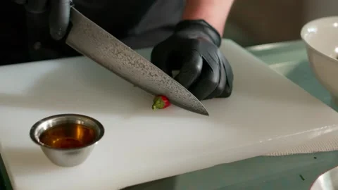 The chef prepares a vegetable salad Stock Footage 137322334