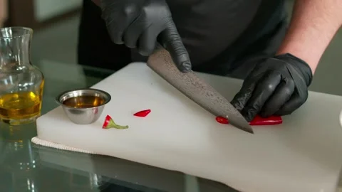 The chef prepares a vegetable salad Stock Footage 137322386