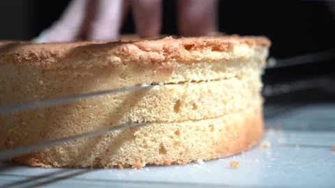 The chef is preparing a birthday or special day cake. Stock Footage 150088652