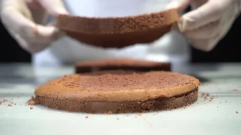 The chef is preparing a birthday or special day cake. Stock Footage 150090281