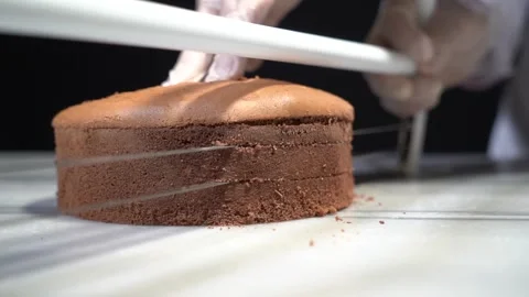 The chef is preparing a birthday or special day cake. Stock Footage 150090419