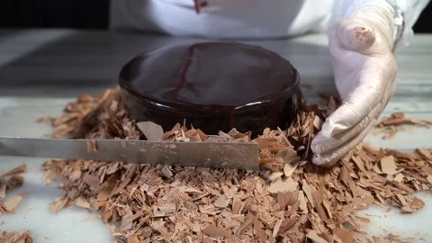 The chef is preparing a birthday or special day cake. Stock Footage 150091143